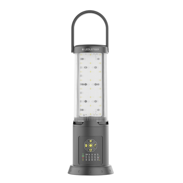 Ledlenser AL10R Work Lantern upright with handle rechargeable work light showing multiple LED modules