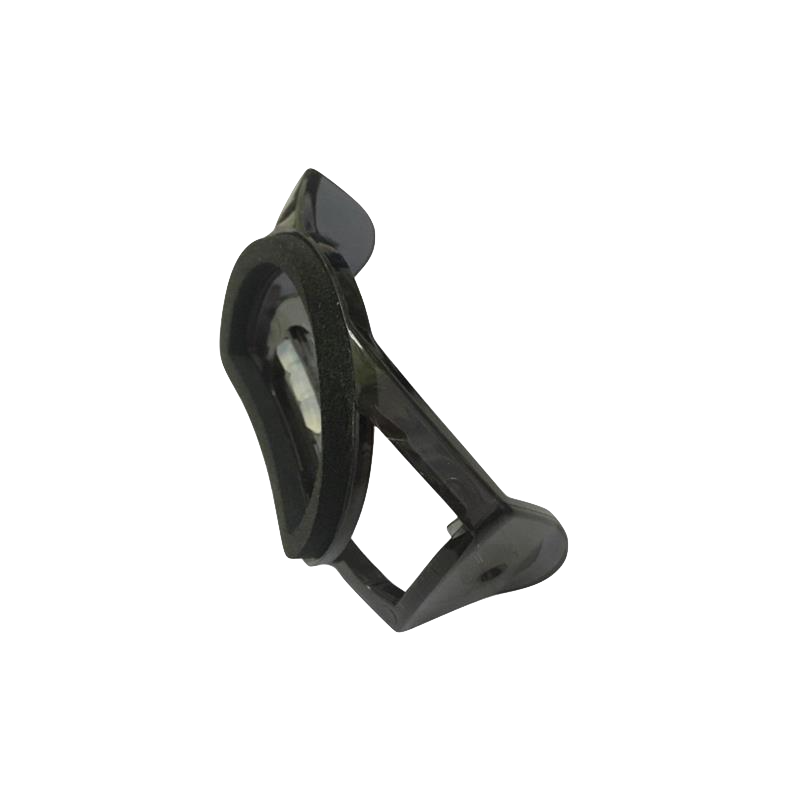 Base Plate For MH3 MH4 MH5 headlamps by Ledlenser black replacement mounting plate shown in angled side view with circular ring and clip