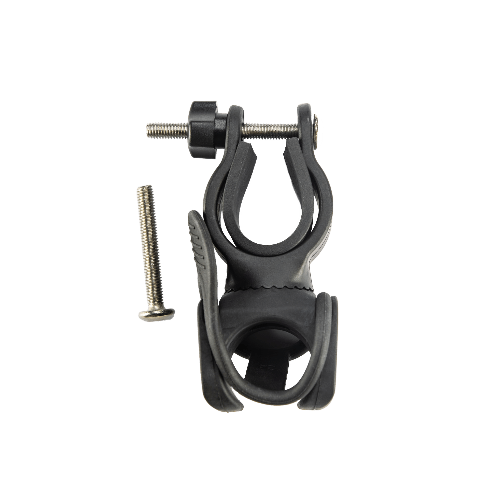 Ledlenser Bike Clamp Torch Mount black mounting clamp with metal screws and bolt for attaching a torch to bicycle handlebars