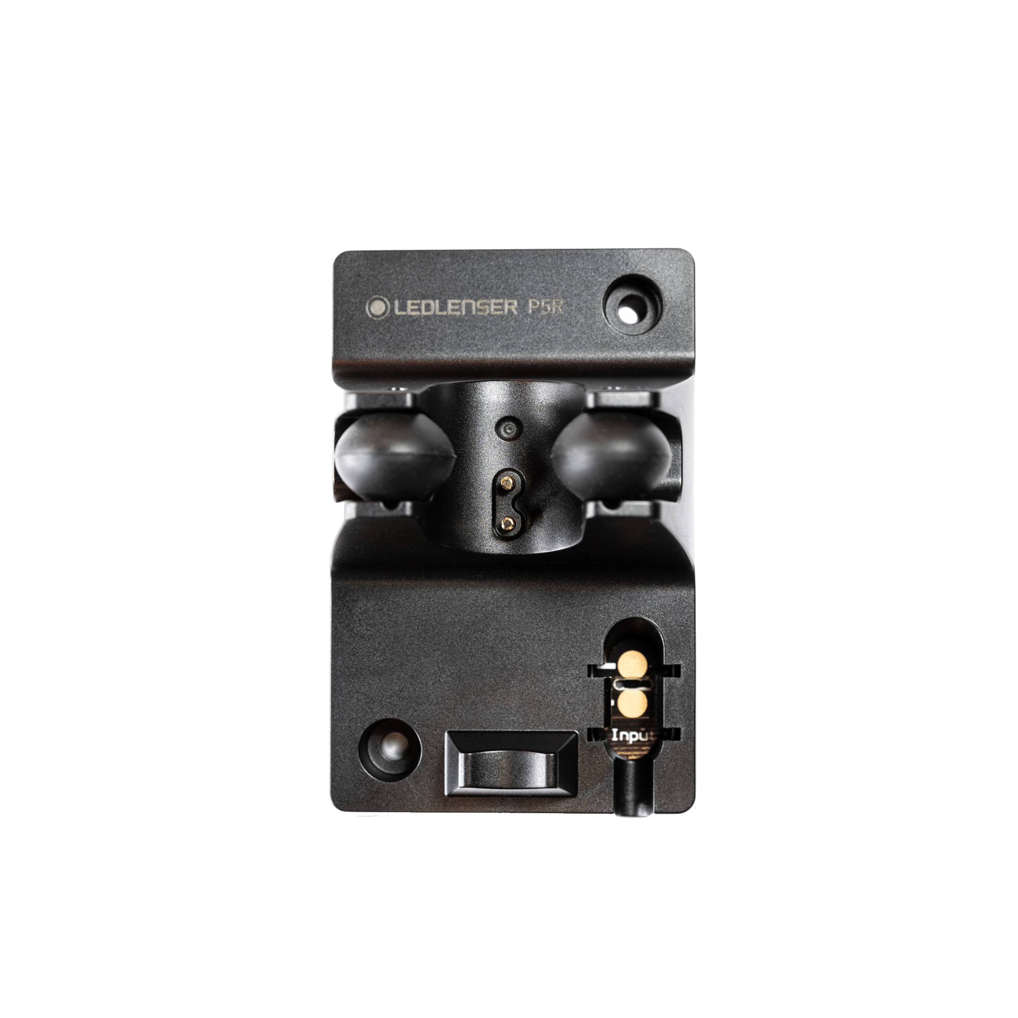 Ledlenser Charging Station Type A for P5R Core and P5R Work torches front view with dual charging slots and magnetic input