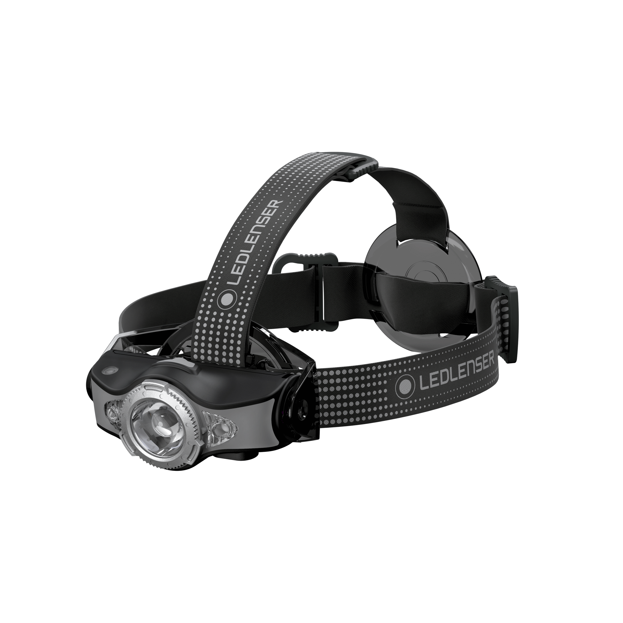 MH11 Outdoor Headlamp by Ledlenser rechargeable headlamp with adjustable black strap and front LED beam module