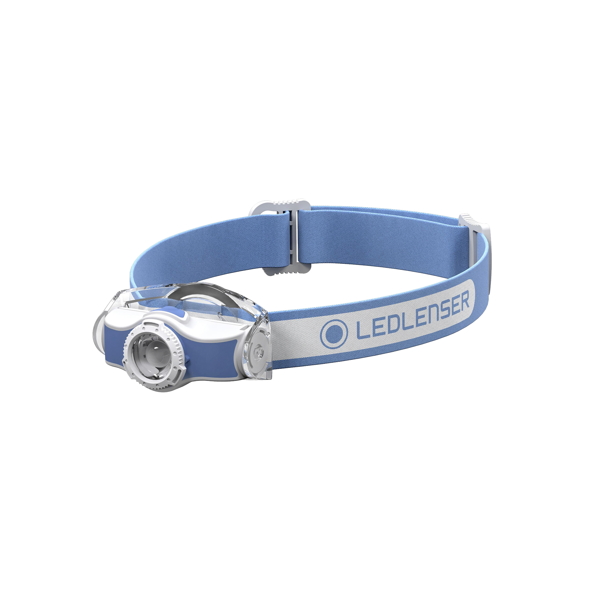 Ledlenser MH3 Headlamp with blue adjustable headband and compact front light
