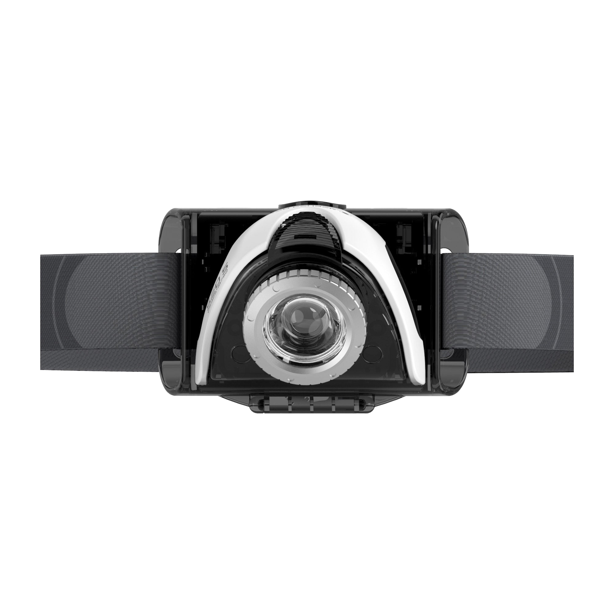 SEO5 Headlamp mounted on an adjustable black headband showing the central LED and focus wheel on the front