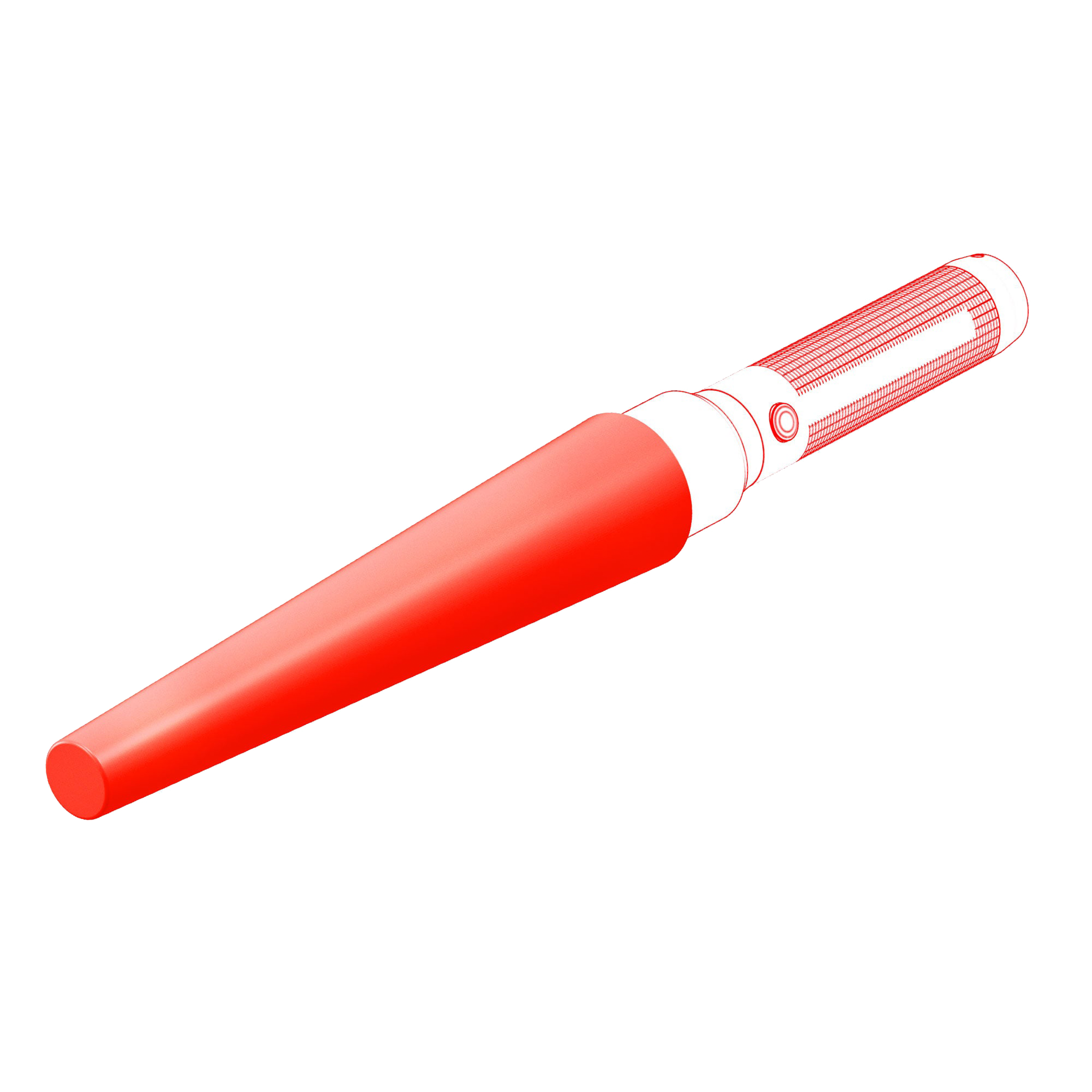 Ledlenser Signal Cone Red accessory elongated red signalling cone with white mounting end for a torch