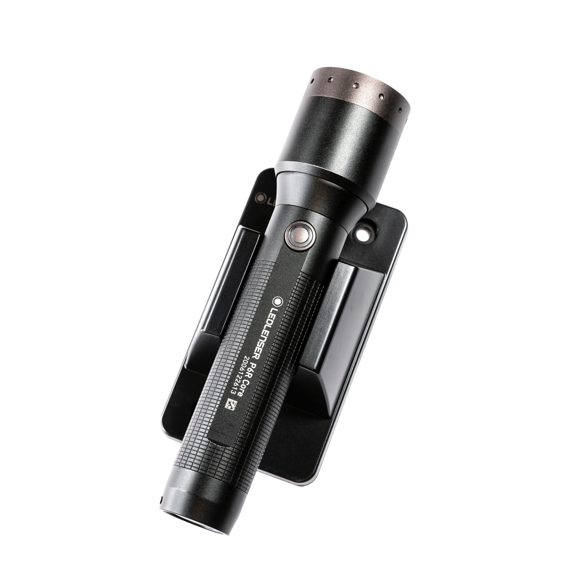 Wall Mount Type A with Ledlenser P6R Core torch secured in a wall mounted cradle