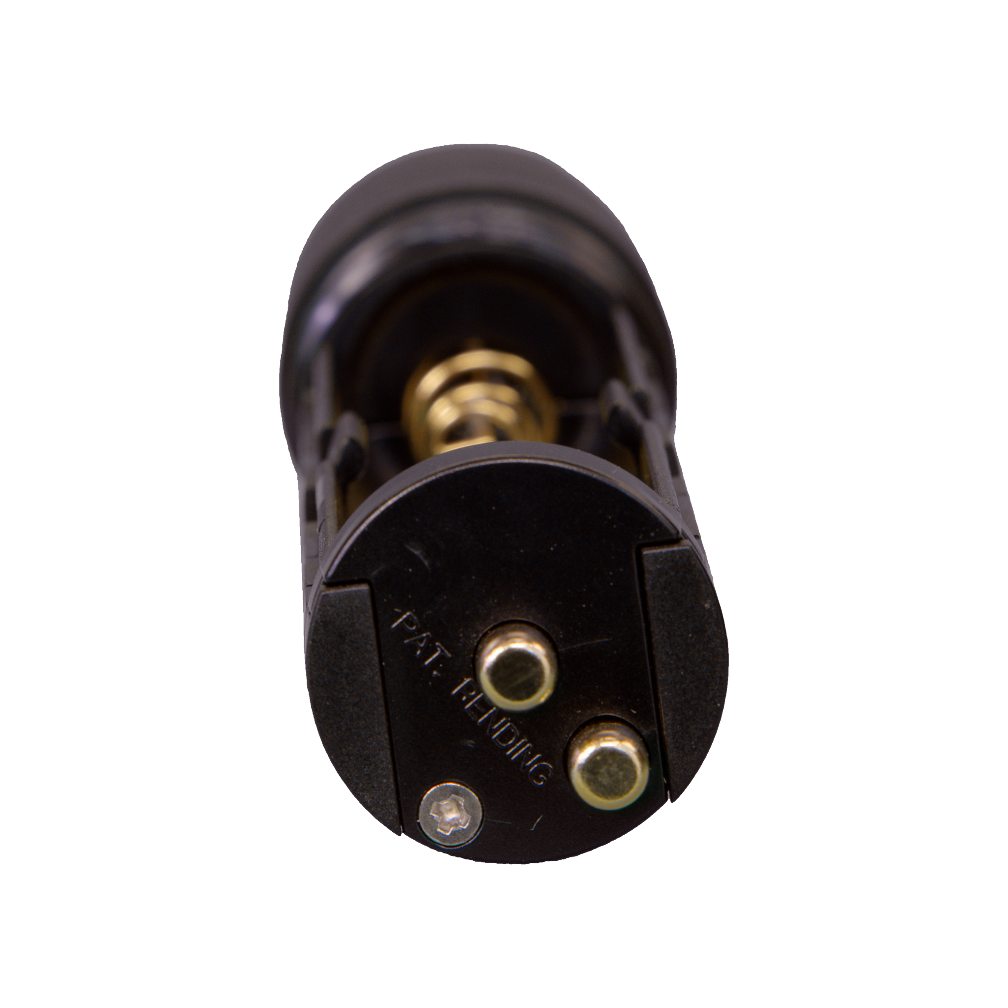 Ledlenser Battery Case Switch for P7R torch black end with two brass contact studs and a small screw