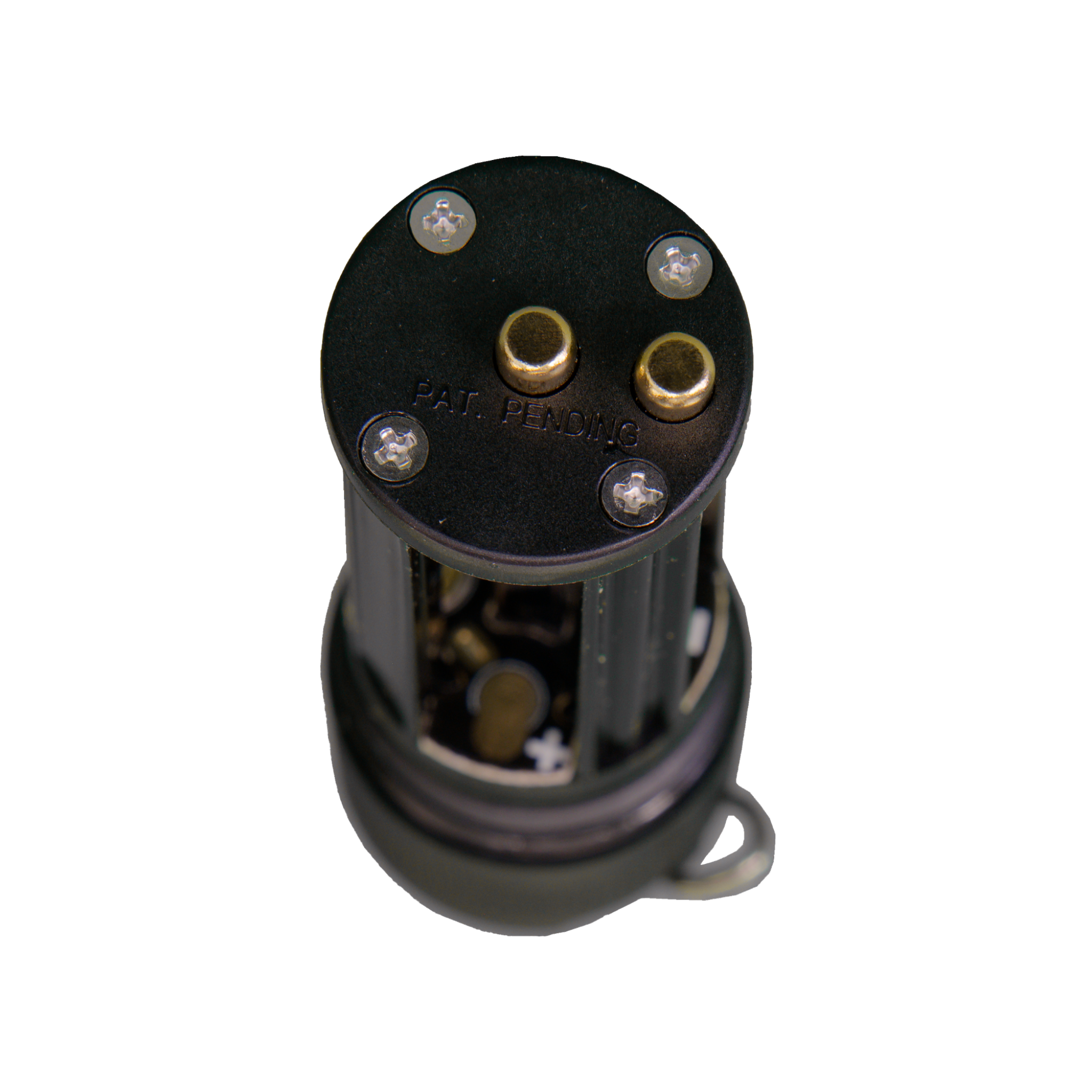 Ledlenser Battery Case Switch for P7 P7 2 torch bottom view showing contact studs and screws