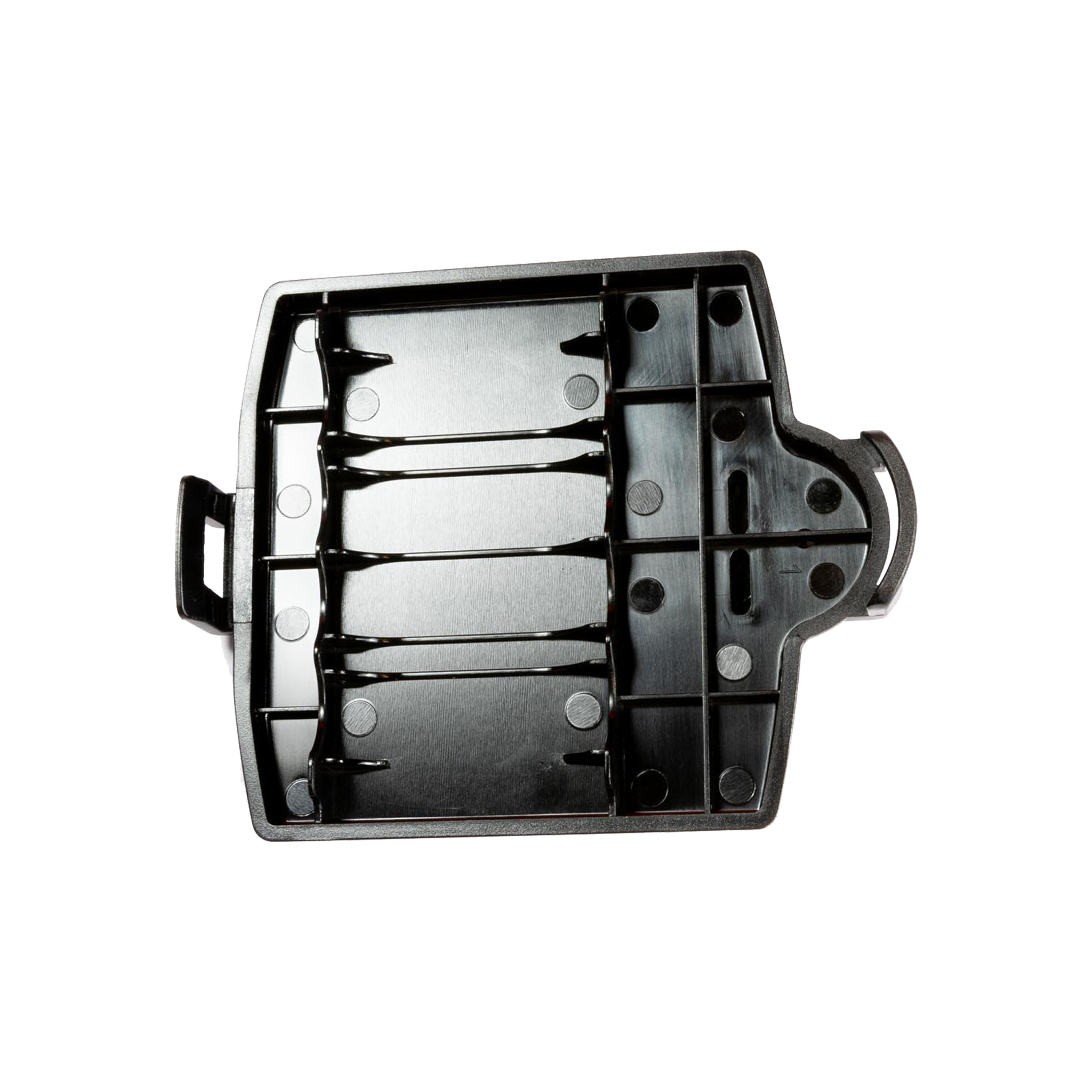 Battery Box Cover for H14 2 and H14R 2 shown from side with internal battery compartment metal contacts and mounting clips