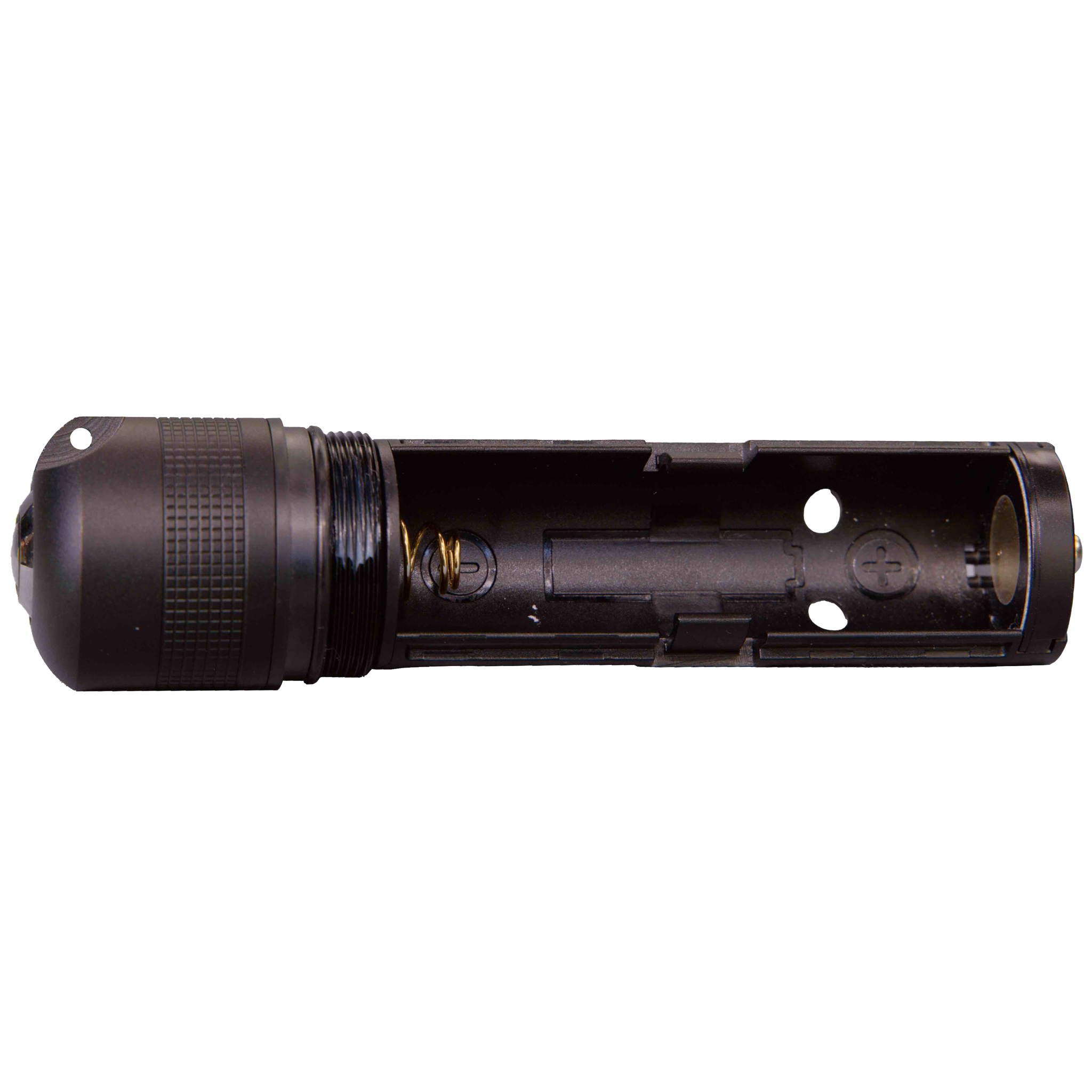 Ledlenser Battery Case Switch for P7R torch showing internal battery compartment with spring contacts