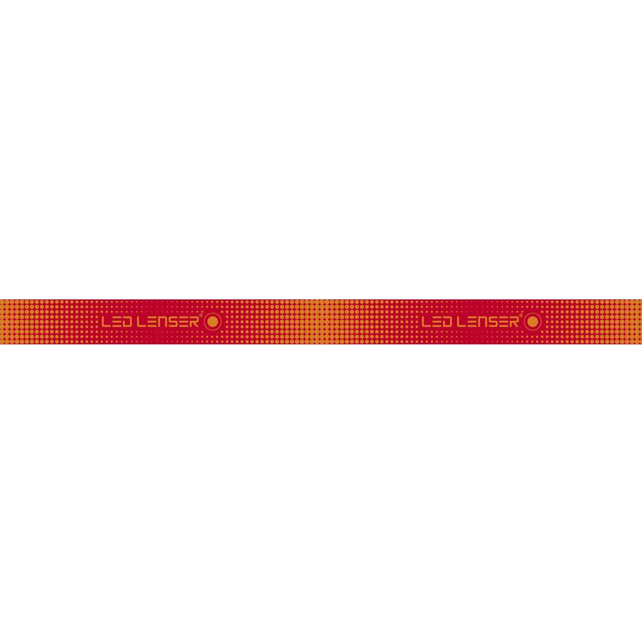 SEO Headband for Headlamp Ledlenser red elastic headlamp strap with a dotted gradient pattern laid flat for display