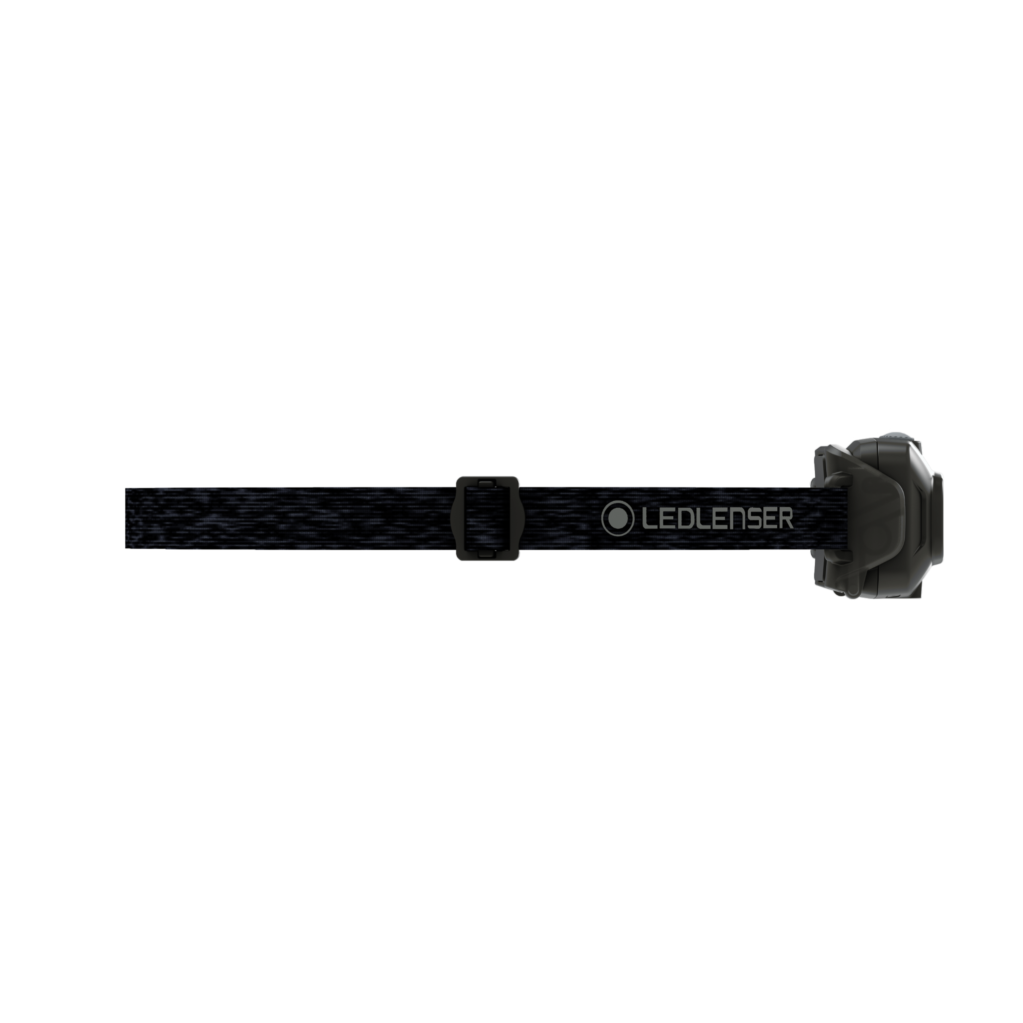 Ledlenser HF4R Core Headlamp mounted on an adjustable black headband with the battery pack to the right