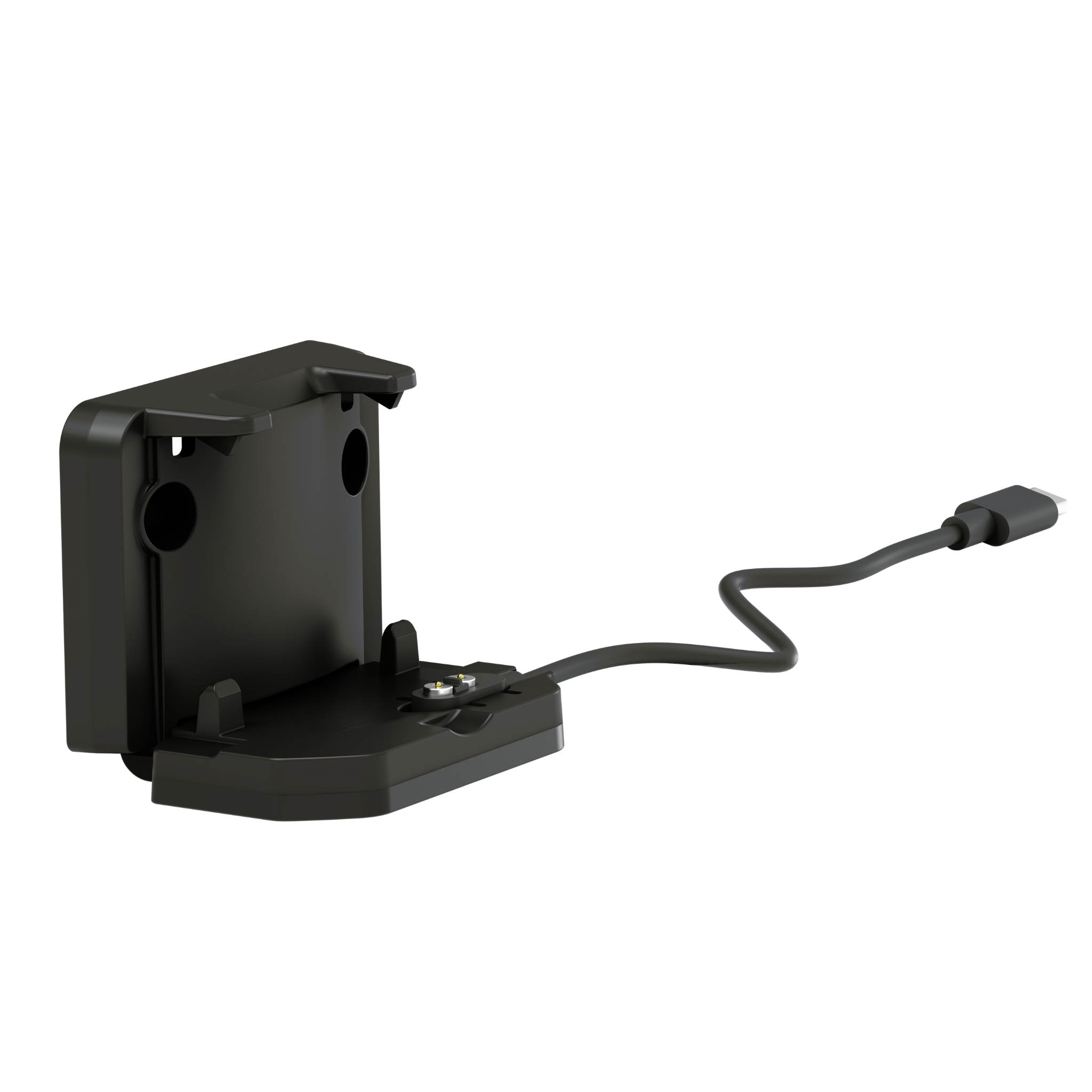 HF6R Signature Headlamp charging dock with USB C cable and base for LEDlenser charging cradle accessory
