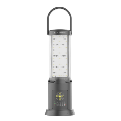 Ledlenser AL10R Work Lantern upright with handle rechargeable work light showing multiple LED modules