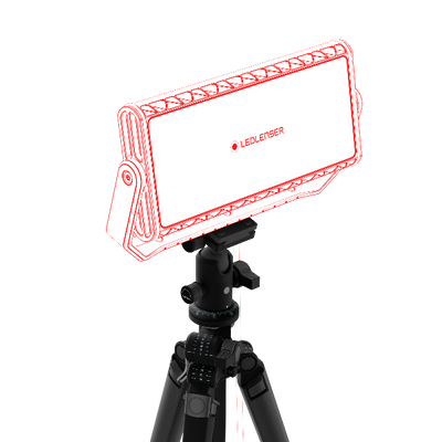 AF12C Work Floodlight mounted on a tripod with a rectangular light head and adjustable mounting bracket
