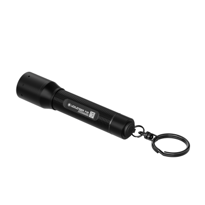 Ledlenser P3R Torch shown as black cylindrical handheld flashlight with a key ring attachment