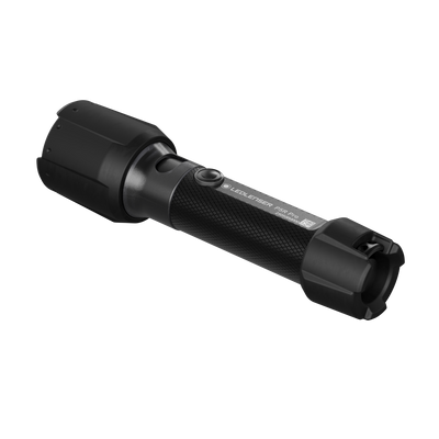 Ledlenser P5R Pro Torch in side view with textured grip and magnetic tail cap compact rechargeable flashlight
