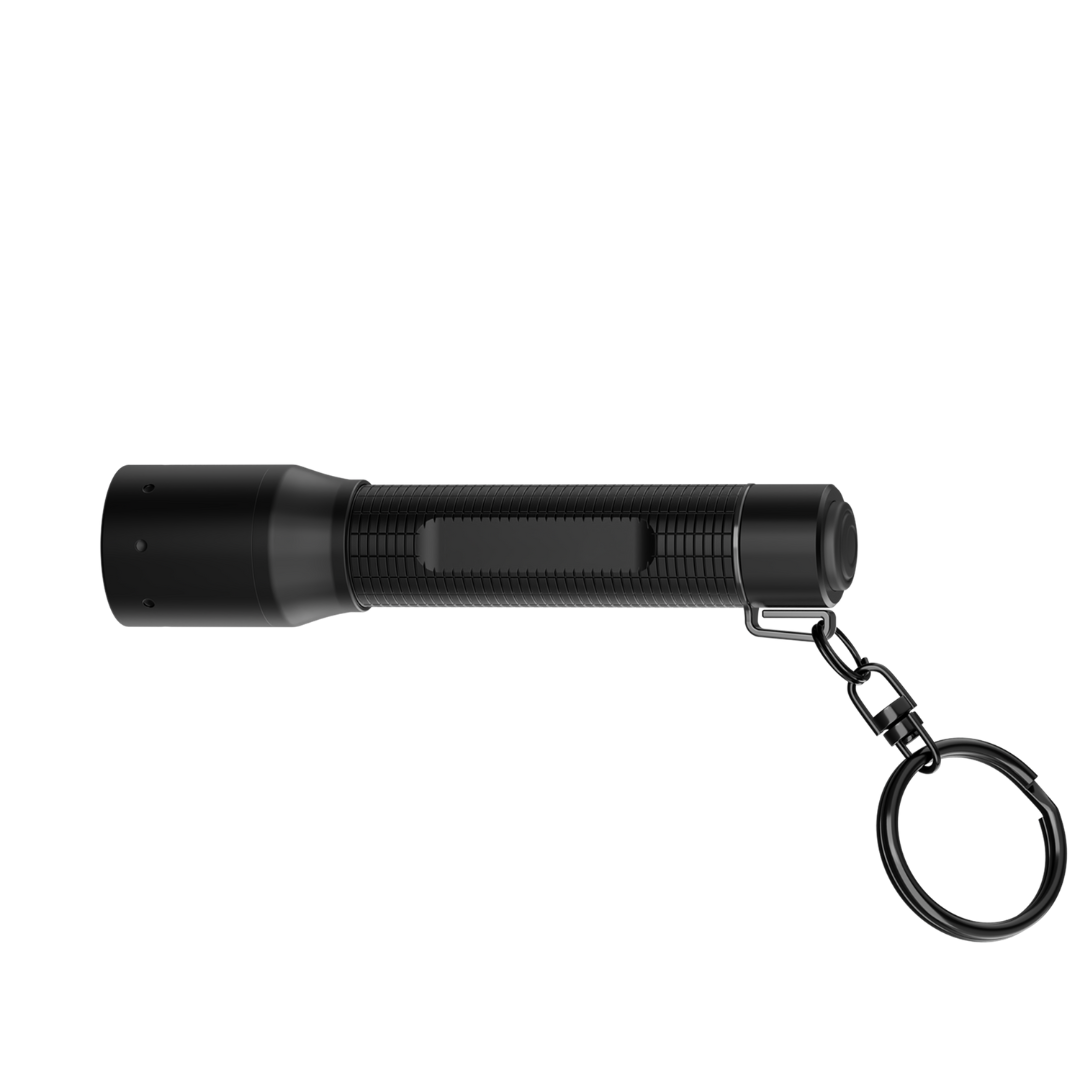 Ledlenser P3 Torch compact black flashlight with textured grip and attached key ring