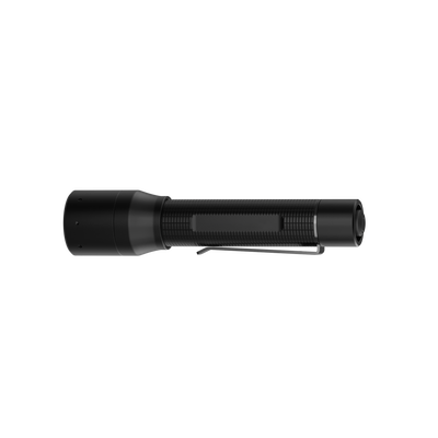 Ledlenser P5R Torch in side view with black body textured grip and compact handheld profile