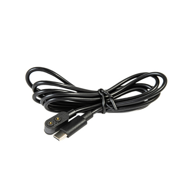 Ledlenser Magnetic Charging Cable Type A USB C neatly coiled with USB C plug and magnetic charging head