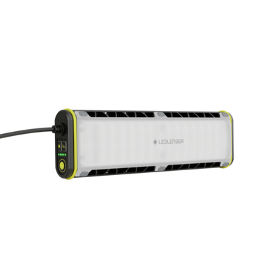 Ledlenser AT10C Work Task Light mains operated portable work light with white panel black ends and yellow accents