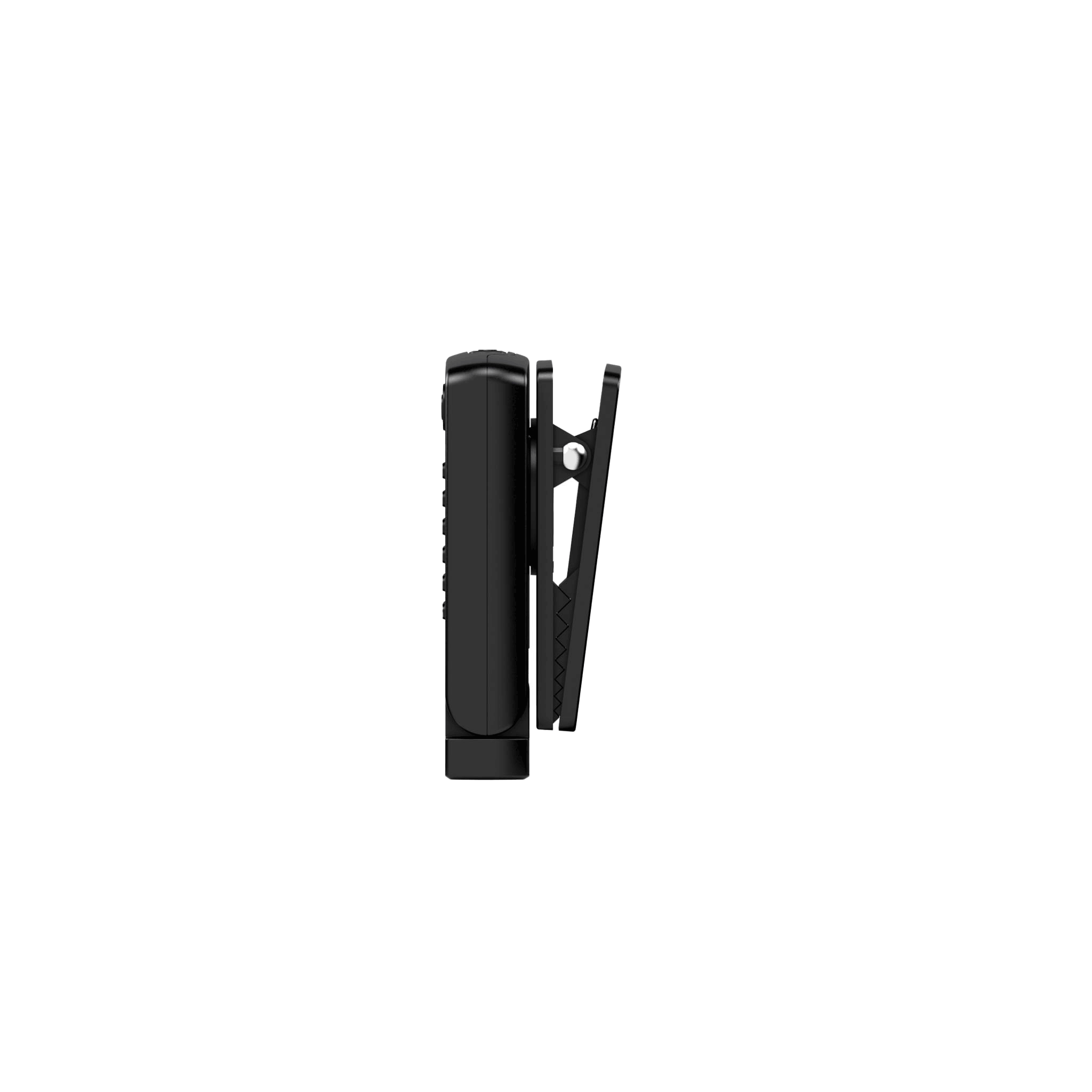 Ledlenser W1R Work Clip Light side view compact black clip on work light with hinged clip for handheld or mounted use