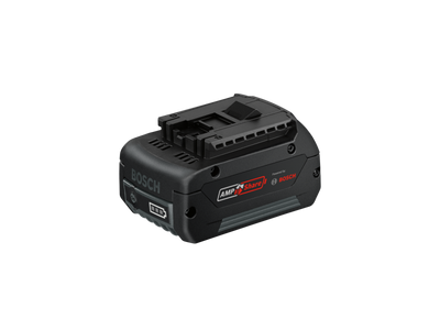 XP30R Spotlight image showing a compact black Bosch AMPShare battery module with connectors and mounting slot