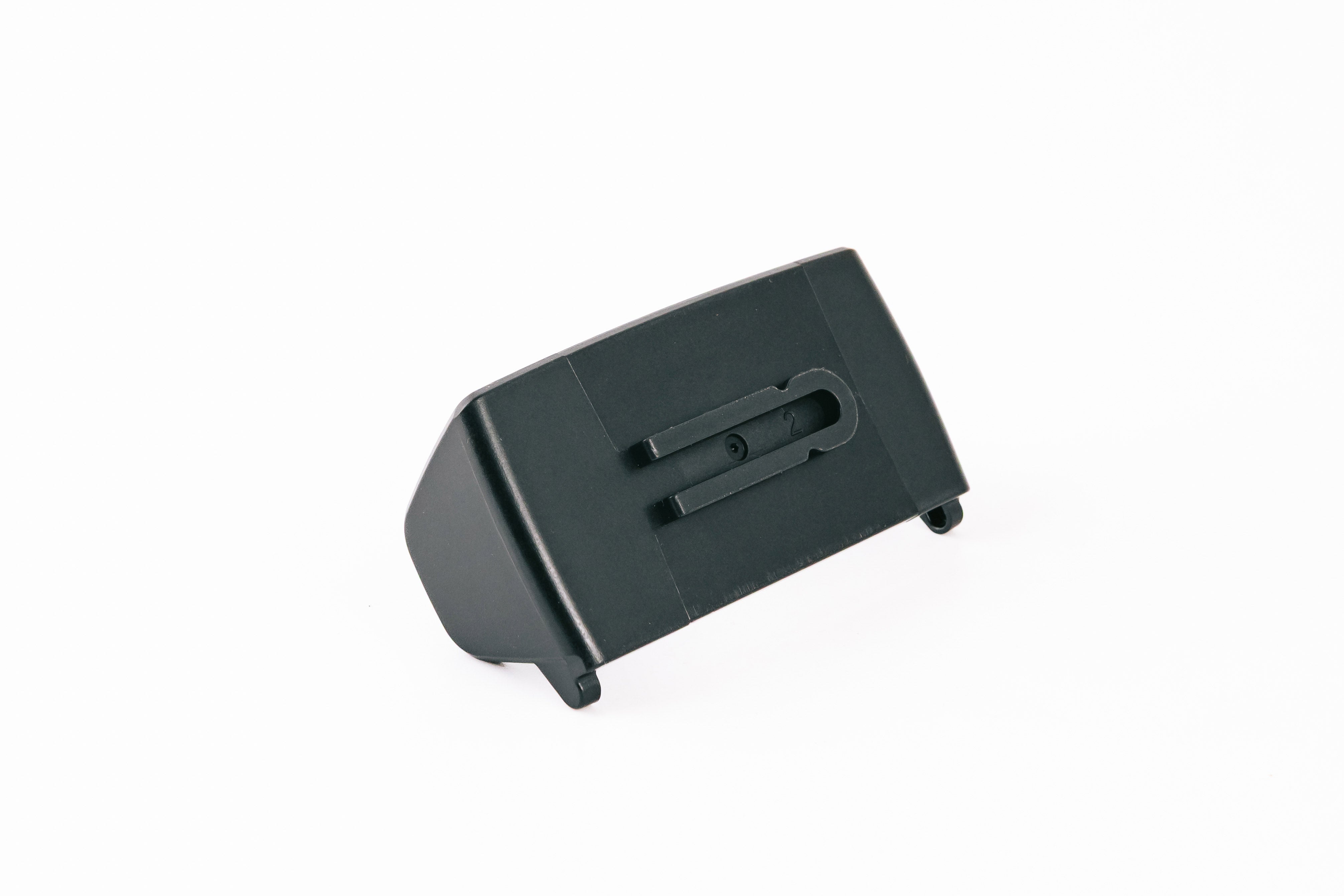 Ledlenser Spare Part Connect Adapter HF4R Black Poly Bag angled view of a small black rectangular adapter with a two slot connector