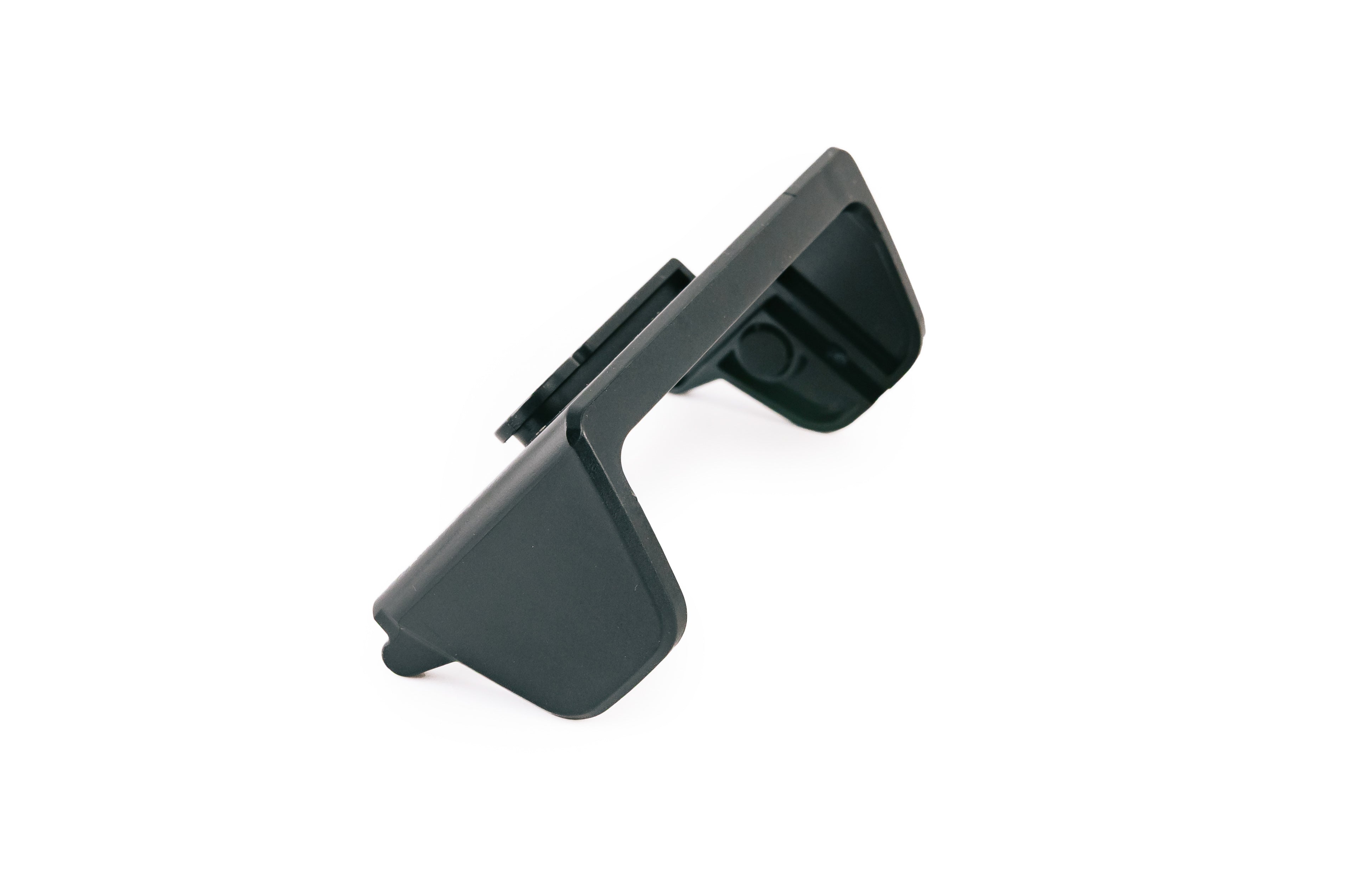 Ledlenser Spare Part Connect Adapter HF4R Black Poly Bag shown as a small black plastic adapter with mounting features photographed at an angle
