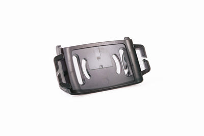 Ledlenser Spare Part Base Plate HF6R black plastic shown from a slight angle on a white background