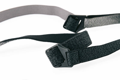 Ledlenser Spare Part Headband HF6R Core Black Poly Bag black adjustable headband with plastic buckle shown in a poly bag