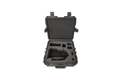 Ledlenser XP30R Spotlight shown in an open rugged protective case with dense foam inserts and cutouts