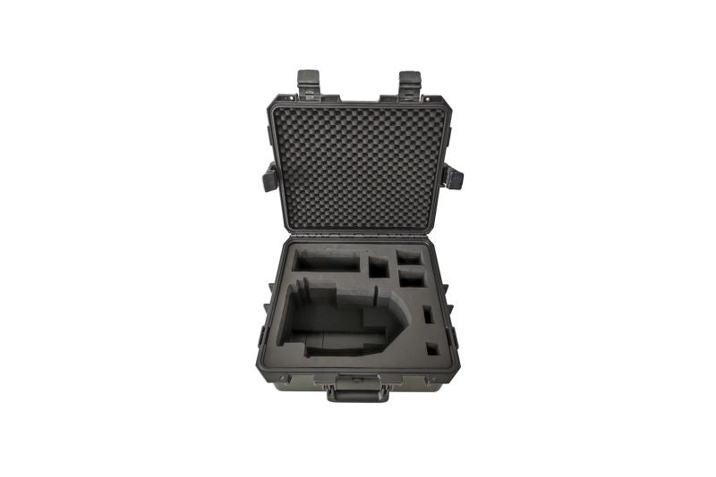 Ledlenser XP30R Spotlight shown in an open rugged protective case with dense foam inserts and cutouts