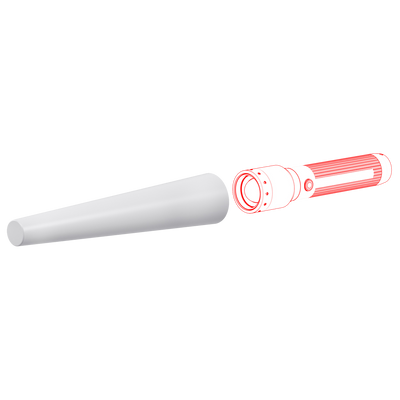 Ledlenser Signal Cone W 53mm suits P17R Core Torch white cone shown beside torch head