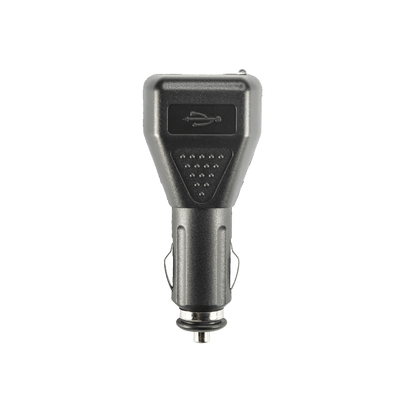 Ledlenser Car Adaptor Charger image showing a black USB car charger with a USB symbol on top and a 12V vehicle plug at the base for powering Ledlenser devices