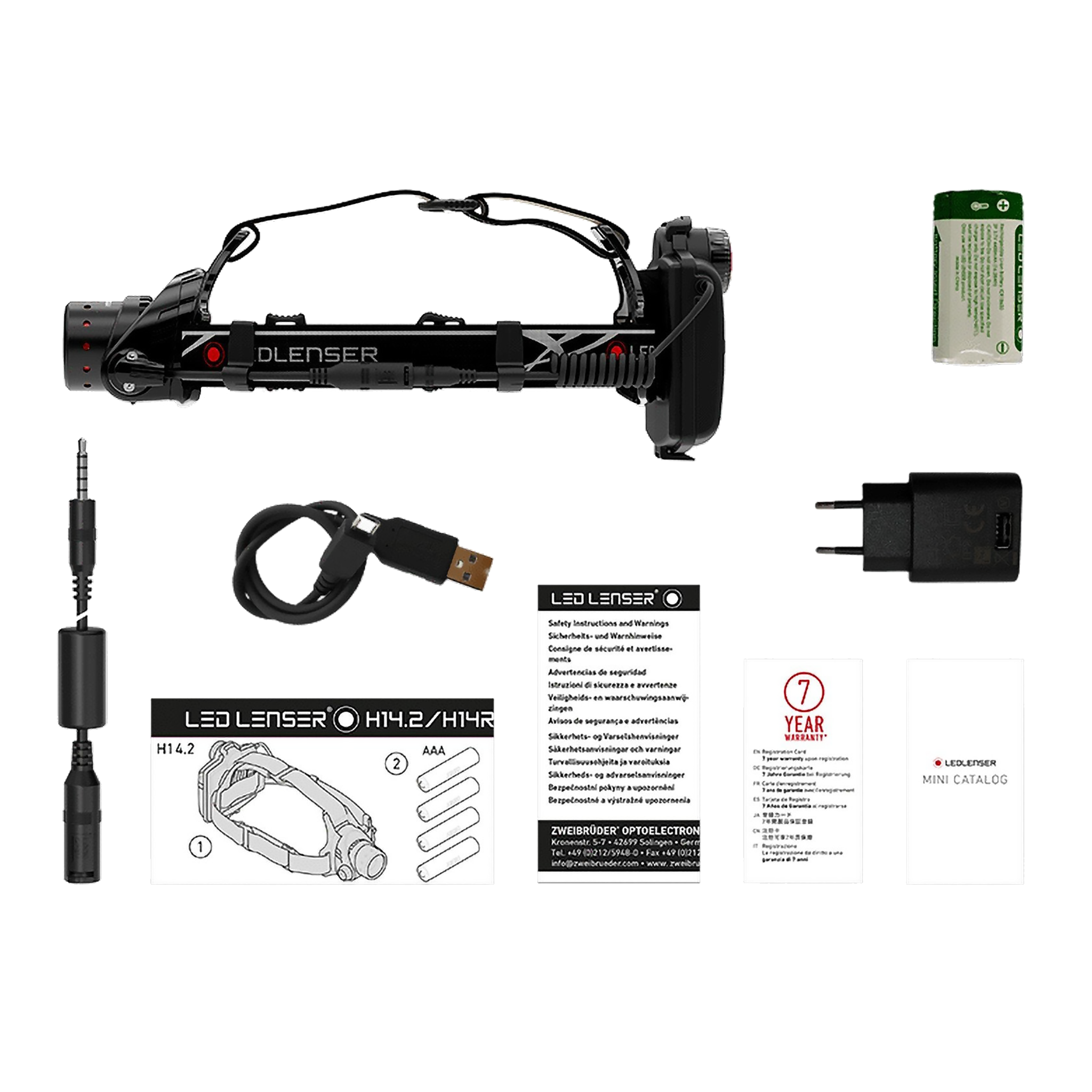 LEDLENSER H14R.2 ヘッドランプ H14R.2 Headlamp | 1000 Lumens | 300m Range | Rechargeable