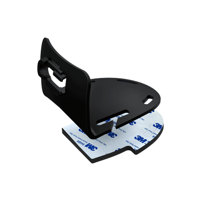 Ledlenser Helmet Connecting Kit Type H for H Series headlamps black helmet mount plate with clamp and 3M adhesive pad shown assembled for helmet attachment