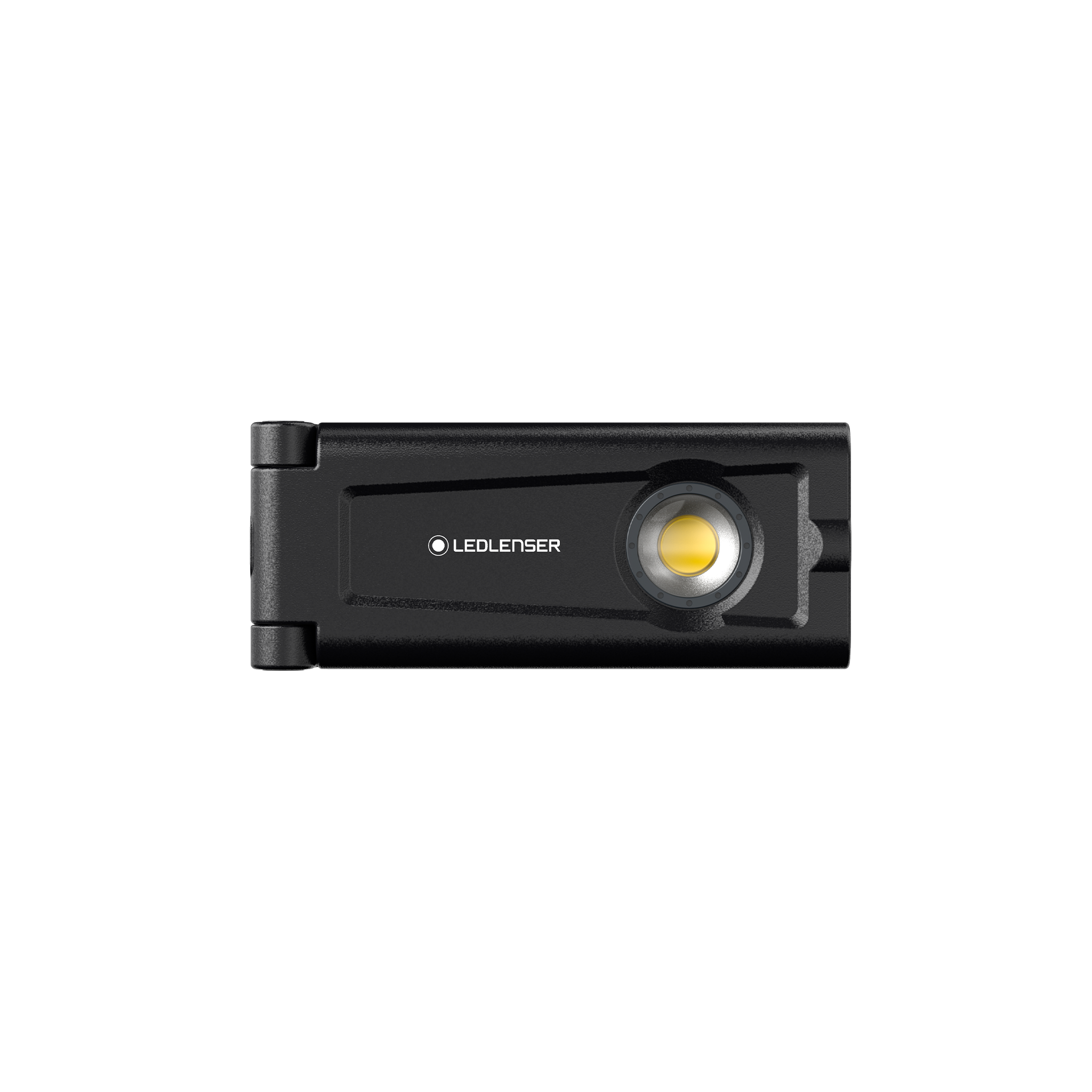 Ledlenser iF2R Spotlight compact rechargeable floodlight in black with a centered yellow LED lens
