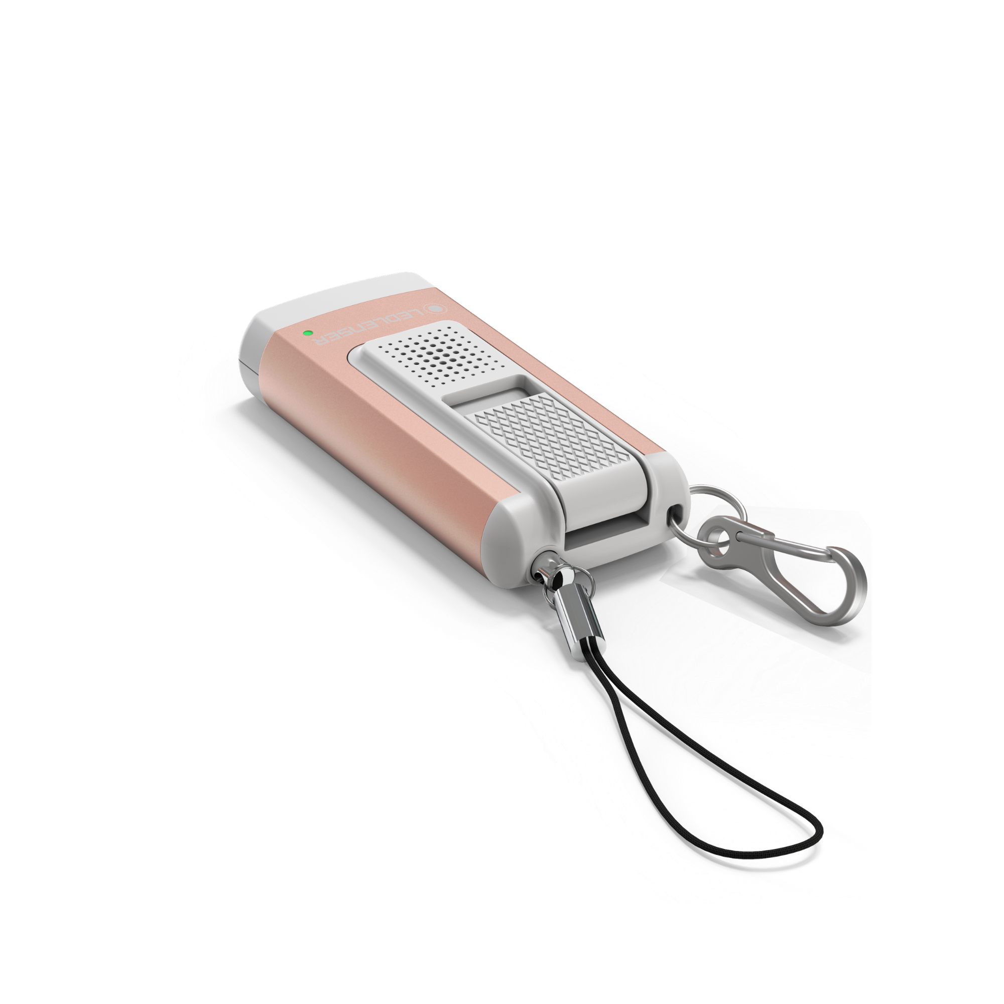 K6R Safety Keychain Light by Ledlenser compact rechargeable keyring torch with clip and ring in rose gold