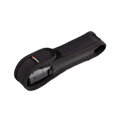Ledlenser Hard Sheath Torch Pouch black nylon open case with torch partially inside and belt loop attachment