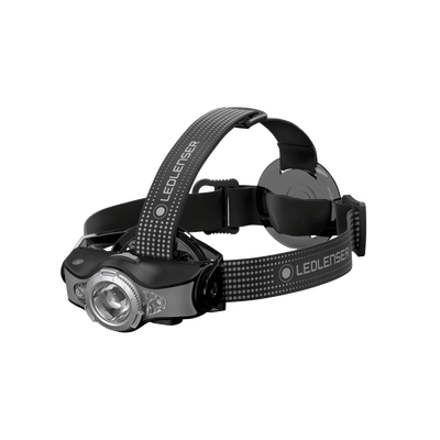 MH11 Outdoor Headlamp by Ledlenser rechargeable headlamp with adjustable black strap and front LED beam module