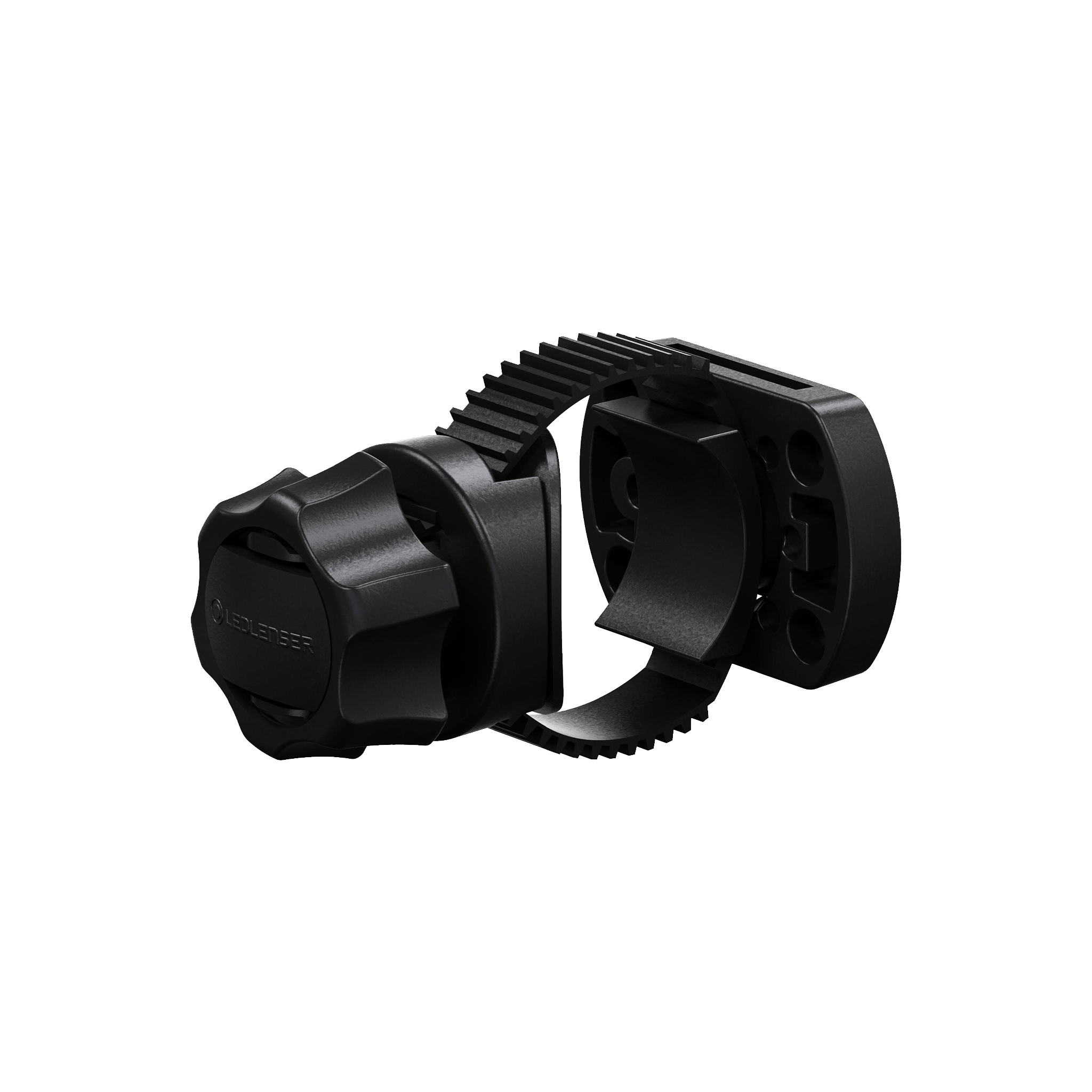 Ledlenser Universal Mounting Bracket Type E for headlamps and torches black circular clamp with gear style adjustment