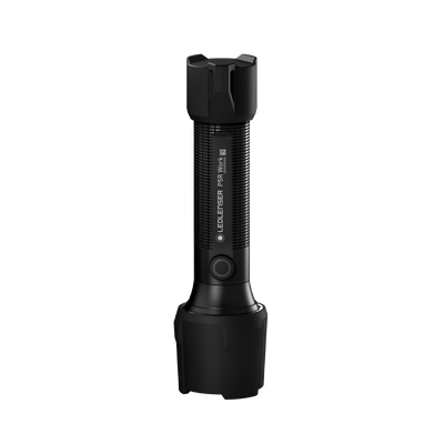 Ledlenser P5R Work Torch vertical handheld rechargeable flashlight with textured grip and removable end cap