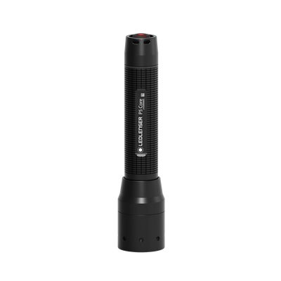 P5 Core Torch upright black Ledlenser flashlight with textured grip and base cap