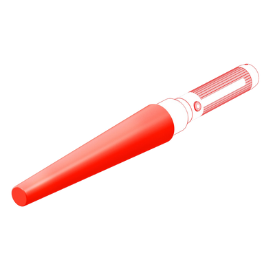 Ledlenser Signal Cone Red accessory elongated red signalling cone with white mounting end for a torch