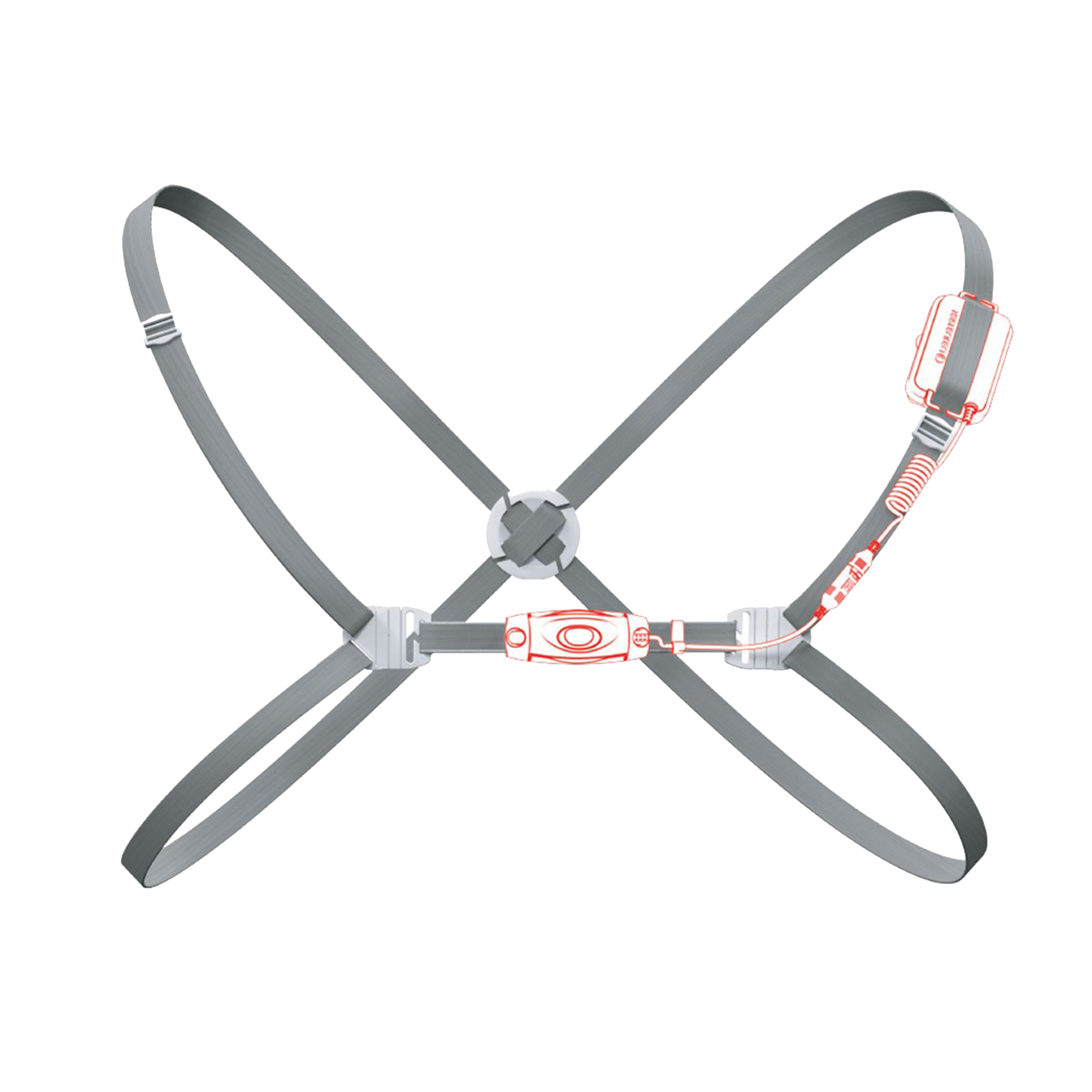 Ledlenser NEO6R Rechargeable Headlamp with adjustable gray head strap and central light unit connected to side battery pack