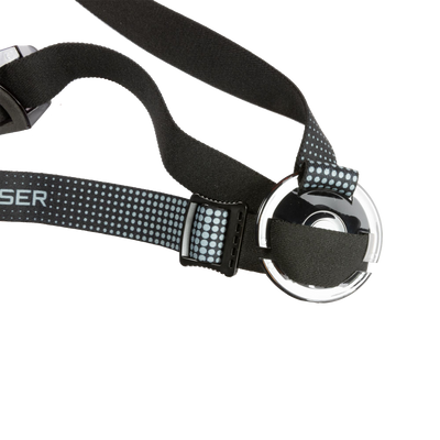 MH11 Replacement Full Headstrap Set black adjustable headwrap with dotted pattern and circular mounting plate for Ledlenser MH11 headlamp