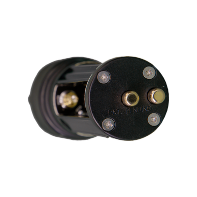 Ledlenser Battery Case Switch for P7 P7 2 T7 (Old) end view showing a black circular plate with four Torx screws and two brass terminals