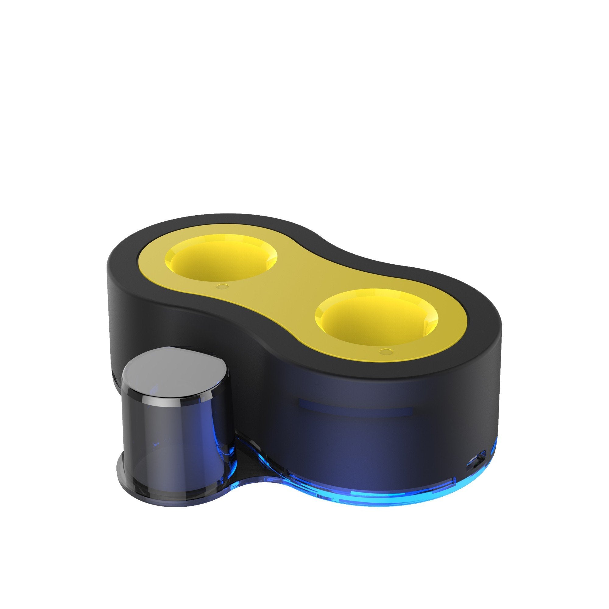 Ledlenser i7R Rechargeable Torch charging cradle with dual yellow wells and blue accent lighting
