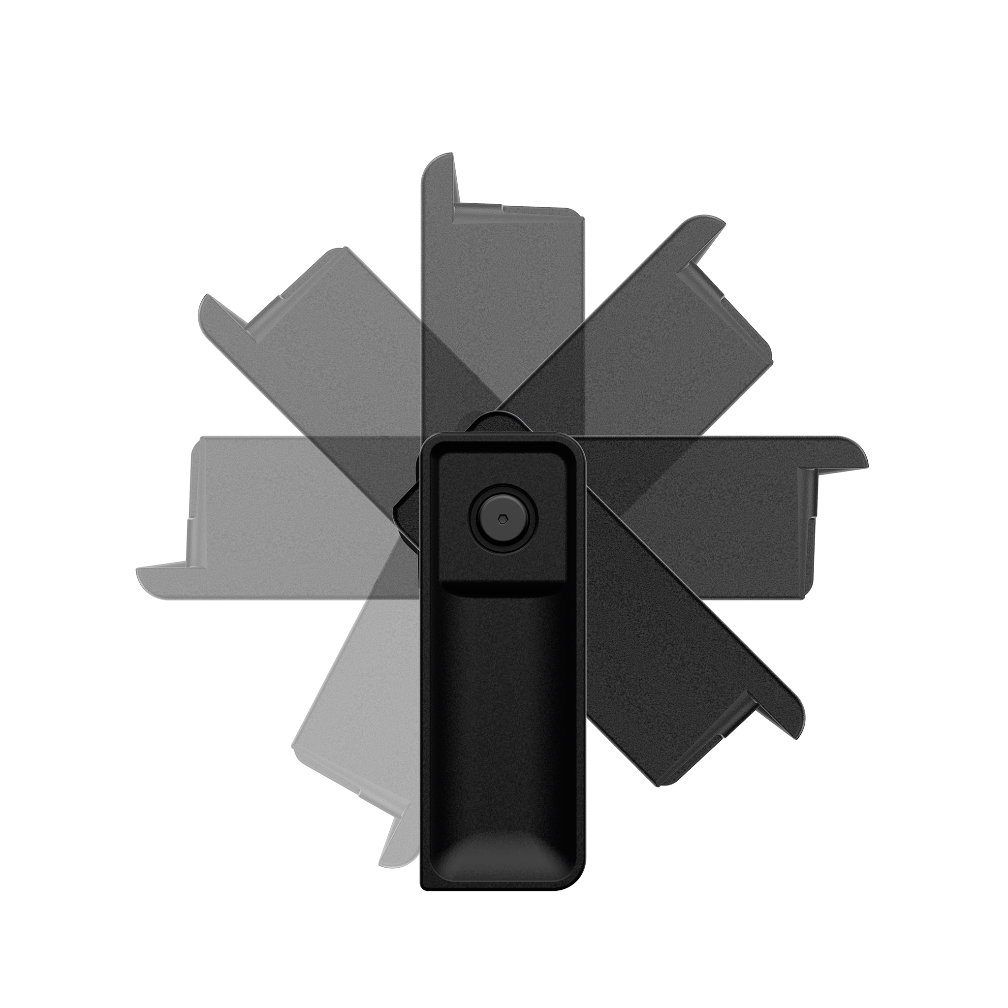 Ledlenser iF4R Spotlight mounting base with fold out arms in black front view